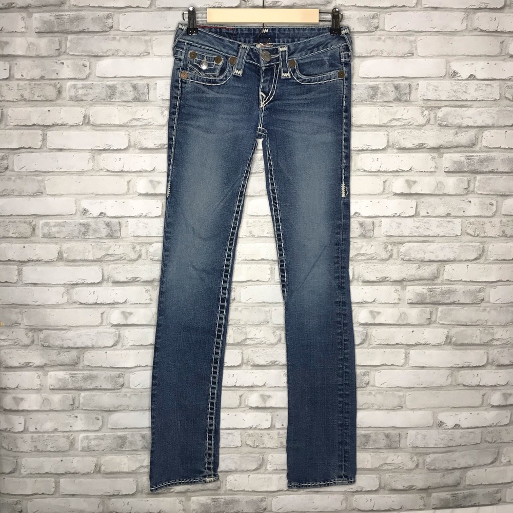 True Religion Jeans Billy Super T White Stitch